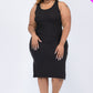 Ribbed Side Slit Tank Dress