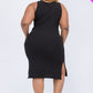 Ribbed Side Slit Tank Dress