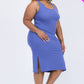 Ribbed Side Slit Tank Dress