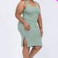 Ribbed Side Slit Tank Dress