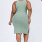 Ribbed Side Slit Tank Dress