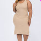Ribbed Side Slit Tank Dress