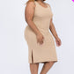 Ribbed Side Slit Tank Dress