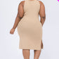 Ribbed Side Slit Tank Dress