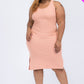 Ribbed Side Slit Tank Dress