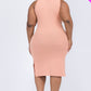 Ribbed Side Slit Tank Dress