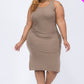Ribbed Side Slit Tank Dress