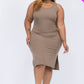 Ribbed Side Slit Tank Dress