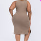 Ribbed Side Slit Tank Dress
