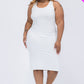 Ribbed Side Slit Tank Dress