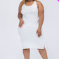 Ribbed Side Slit Tank Dress
