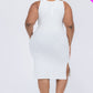 Ribbed Side Slit Tank Dress