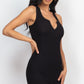 Ribbed Split Neck Tank Mini Dress