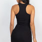 Ribbed Split Neck Tank Mini Dress