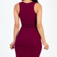 Casual Ribbed Split Neck Bodycon Dress (CAPELLA)