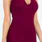 Casual Ribbed Split Neck Bodycon Dress (CAPELLA)