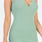 Casual Ribbed Split Neck Bodycon Dress (CAPELLA)