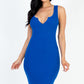 Casual Ribbed Split Neck Bodycon Dress (CAPELLA)