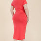 “Prylani” Split Neck Bodycon Midi Dress