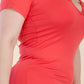 “Prylani” Split Neck Bodycon Midi Dress