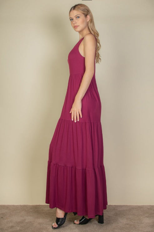 Solid Layered Hem Dress