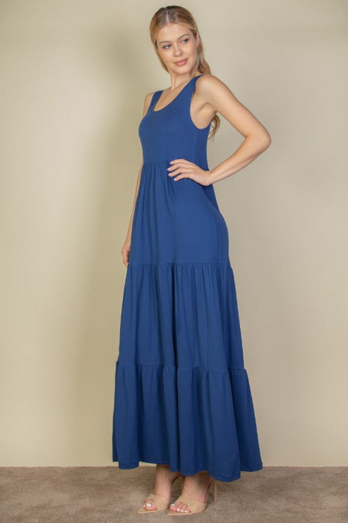 Solid Layered Hem Dress