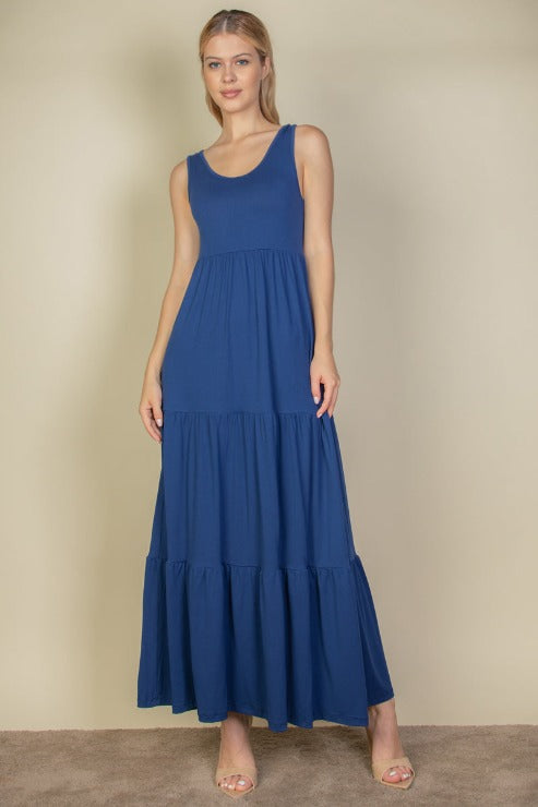 Solid Layered Hem Dress