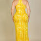 Tie Dye Printed Cami Bodycon Maxi Dress