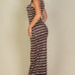 Tie Dye Printed Tank Bodycon Maxi Dress