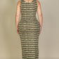 Tie Dye Printed Tank Bodycon Maxi Dress
