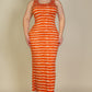 Tie Dye Printed Tank Bodycon Maxi Dress