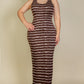 Tie Dye Printed Tank Bodycon Maxi Dress