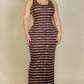 Tie Dye Printed Tank Bodycon Maxi Dress