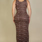 Tie Dye Printed Tank Bodycon Maxi Dress