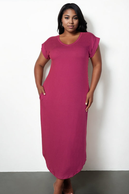 “Make Me Blush” V Neck Long Dress