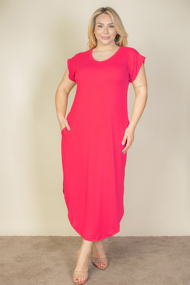 “Make Me Blush” V Neck Long Dress