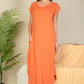 Hidden Pocket Batwing Sleeve V Neck Long Dress