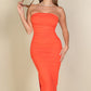 Solid Bodycon Split Hem Tube Dress