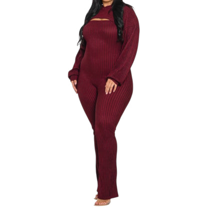 2 Piece Shrug Bodycon Jumpsuit