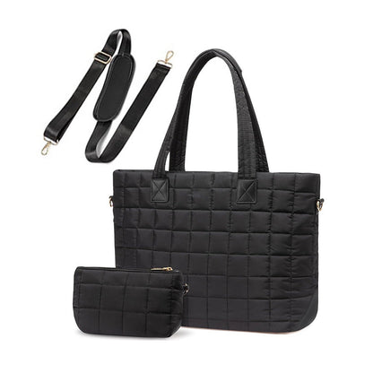 Mila Quilted Traveler Tote with Mini Clutch