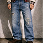 INDIGO DISTRESSED BOOTCUT DENIM