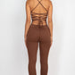 Criss-Cross Open Back Bodycon Jumpsuit