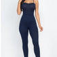 Criss-Cross Open Back Bodycon Jumpsuit