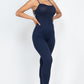 Criss-Cross Open Back Bodycon Jumpsuit