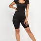 Short Sleeve Scoop Neck Bodycon Romper