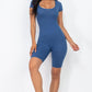 Short Sleeve Scoop Neck Bodycon Romper