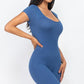 Short Sleeve Scoop Neck Bodycon Romper