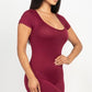 Short Sleeve Scoop Neck Bodycon Romper