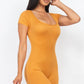 Short Sleeve Scoop Neck Bodycon Romper