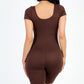 Short Sleeve Scoop Neck Bodycon Romper